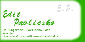 edit pavlicsko business card